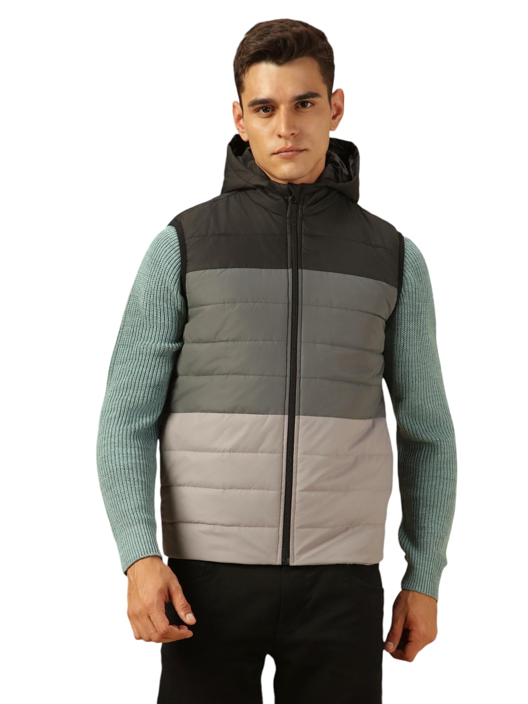 dennis lingo Regular Fit Sleeveless Hooded Colorblock Men Jacket-picture-38