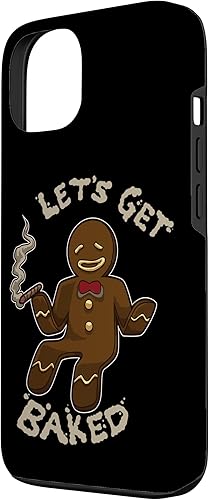 Miniatura 2 de Funda navideña divertida para iPhone 13 con diseño de pan de jengibre horneado y marihuana