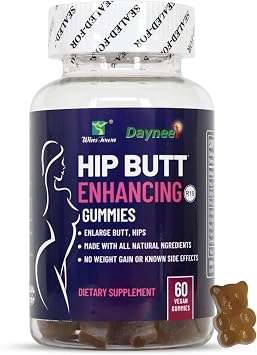 AIHIYO Hip Butt Enhancing Gummies, 60 Count | Mention Buttocks Supplement, Firm and Lift, Without Surgery