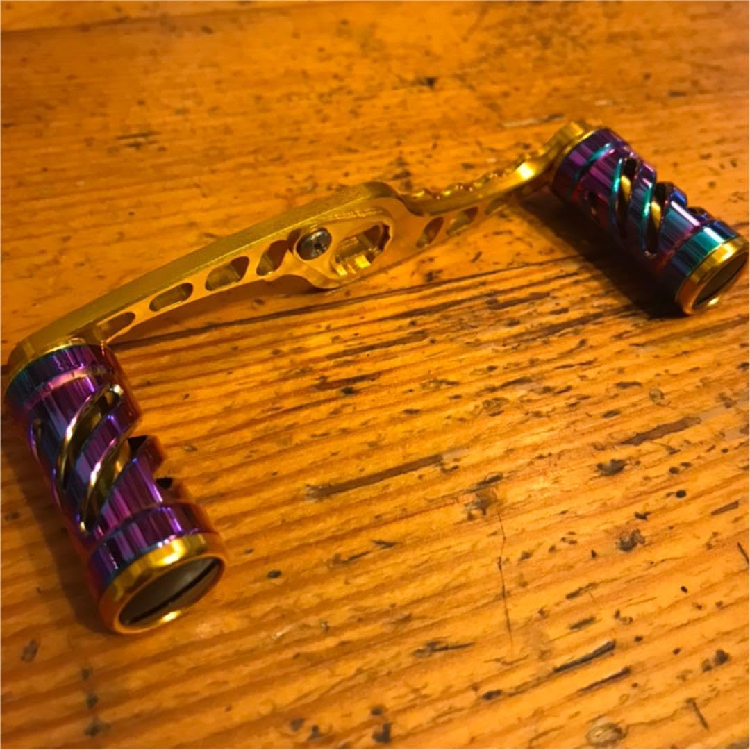 オーロラ✴︎4mm厚90mm✴︎アブ.ダイワ用カスタムストレートハンドル オーロラ✴︎4mm厚90mm✴︎アブ.ダイワ用カスタムストレート