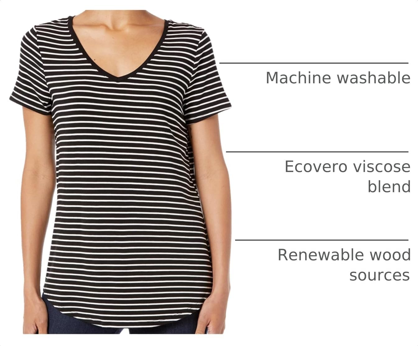Amazon Essentials Women's Relaxed-Fit Short-Sleeve V-Neck Tunic Activewear Shirt (Available in Plus Size) image 4
