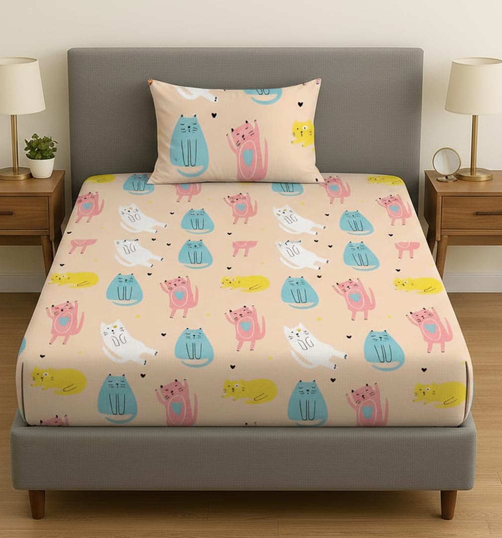 Amazon Brand - Umi Super Soft Brushed Microfiber Cotton bedsheet with 1 Pillow Cover - Printed Single Bedsheet (60x90) (Inches)-image-11