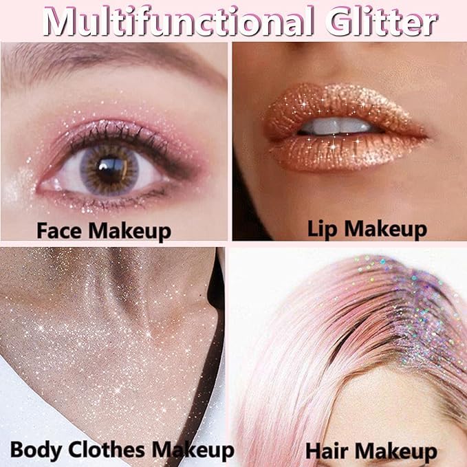 KNYUC MART Glitter Hair Spray Long Lasting Shiny Unlimited Charm 100ML, (Pink) - Image 4 thumbnail