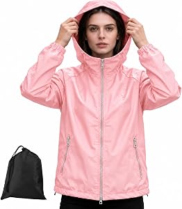 Lightweight Rain Jacket Women's Rain Jacket Women's Waterproof Breathable Cycling Jacket for Women Bicycle Sports Outdoor Jacket