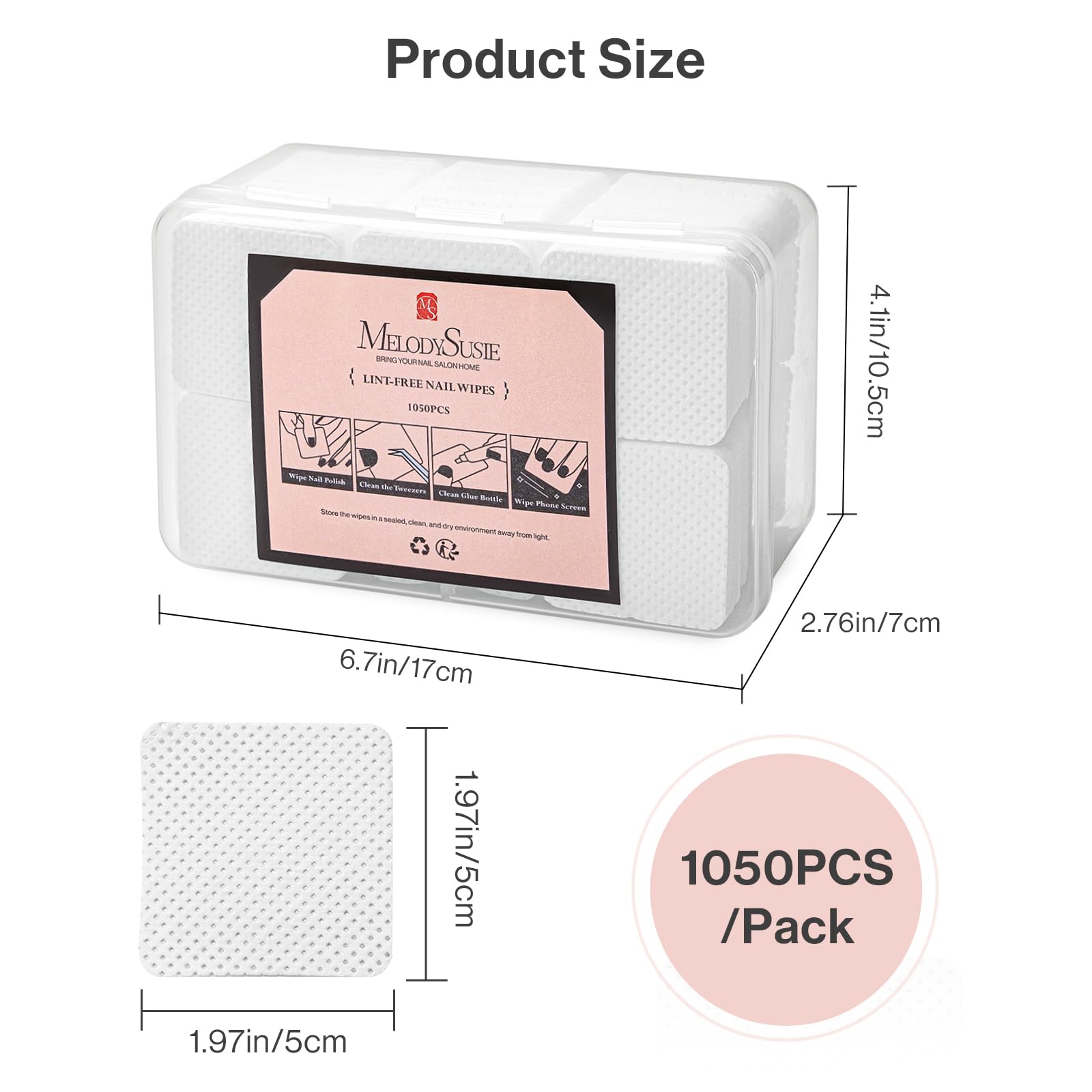 1050 toallitas de uñas sin pelusas, súper absorbentes, suaves, no tejidas, para quitaesmalte de uñas y toallitas de extensión de pestañas para arte de uñas 6