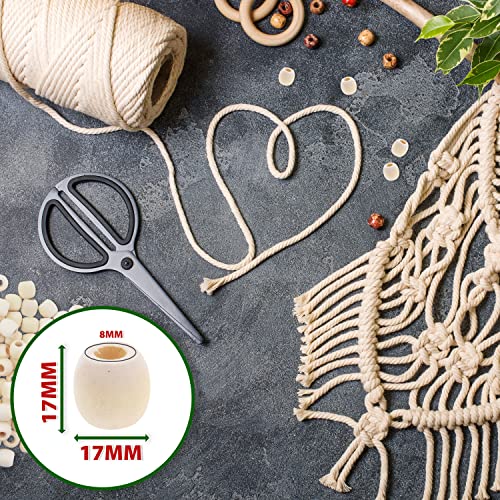 Mandala Crafts 200 Natural Light Brown Black Brown Large Hole Barrel Wooden Beads for Macrame & Hair Braiding – Jewelry Making Craft Beads