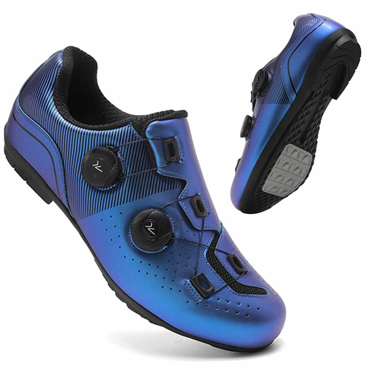 Zapatillas Ciclismo Hombre, Suela de Goma Zapatos de Bicicleta