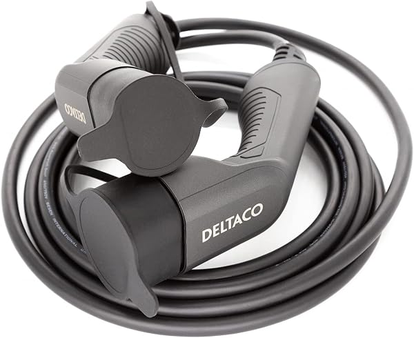 DELTACO Typ 2 EV-Ladekabel für E-Autos und Hybrid Fahrzeuge, Elektroauto Charger Mennekes Kabel, Kompatibel mit ID.3, ID.4, Zoe, E-Tron, Model S/3/X/Y, Leaf, 3-phasig, 32A | 22kW, 7 Meter - 4
