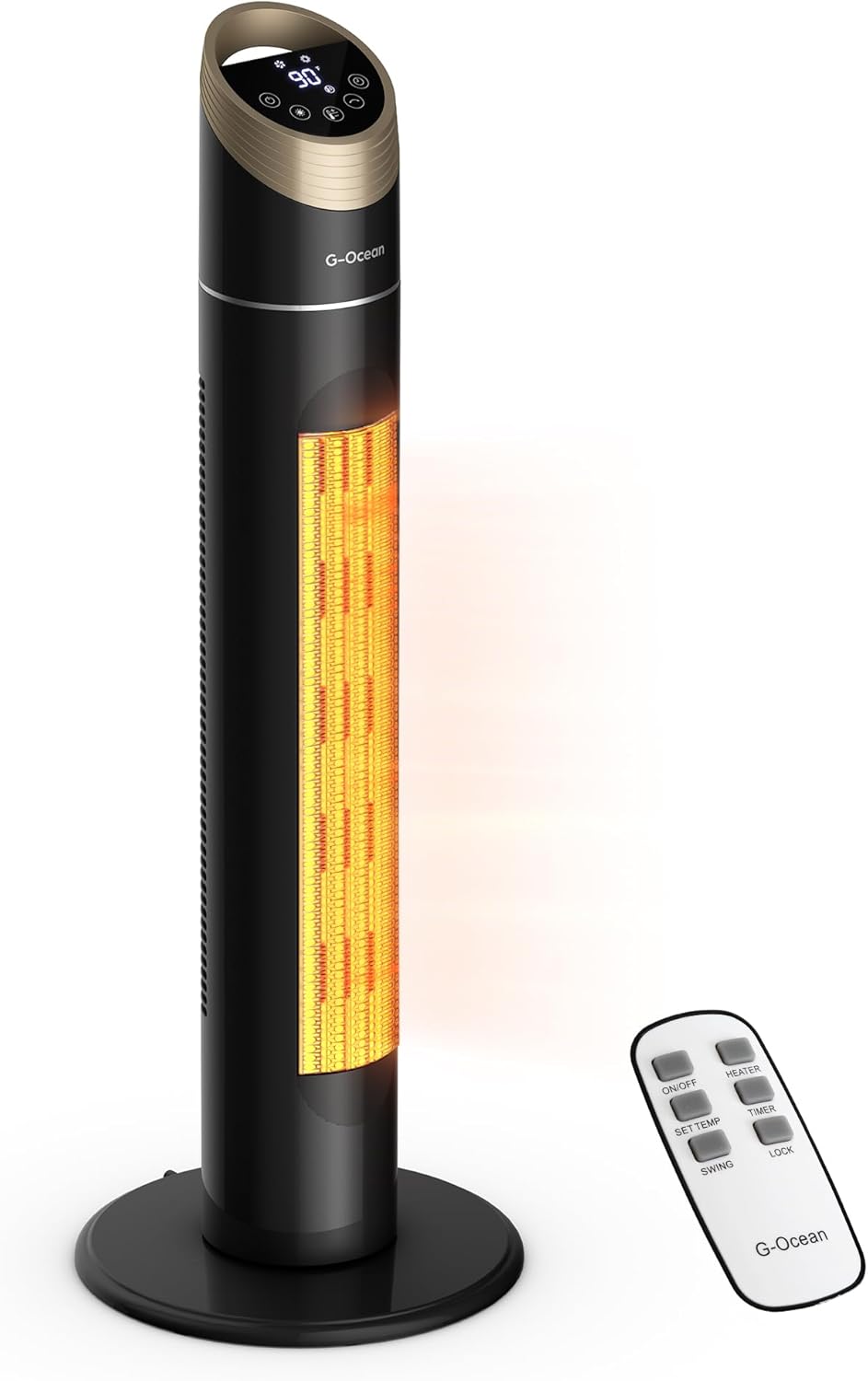 Tower Heaters for Indoor Use Large Room, 34" Space Heater Indoor Large Room with Remote, 1500W Electric Heater, 12H Timer, Oscillating Space Heater, Overheat & Tip-Over Safety, V2-20251502BN2
