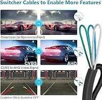 Vista 5 de B-Qtech Cámara de visión trasera de respaldo para vehículo AHD 1080P, lente ojo de pez ajustable de gran angular de 175° CVBS AHD conmutable, cámara