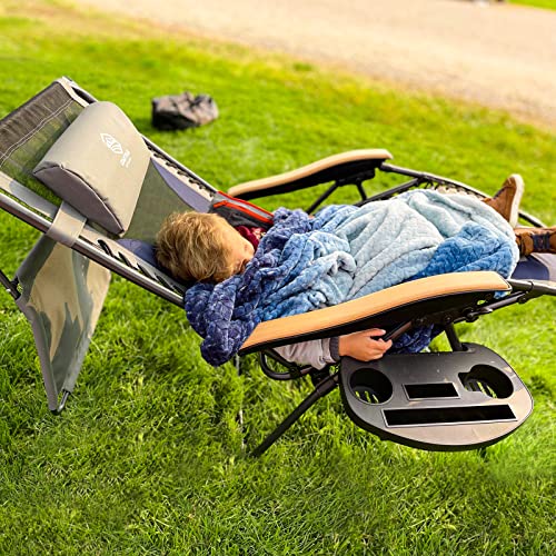 Coastrail Outdoor CTOZGC3BEDSV Zero Gravity Reclining Lounge Chair With Sun Shade, Padded Seat, Cool Mesh Back, Pillow, Cup Holder & Side Table For Sports Yard Patio Lawn Camping thumb #8