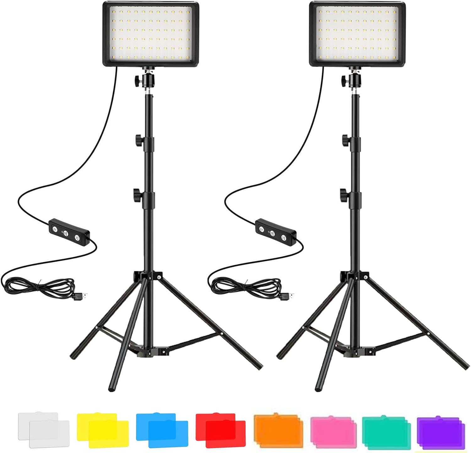 LED Photo Video Light 2Pack, CiFotto Dimmable 5600K USB LED