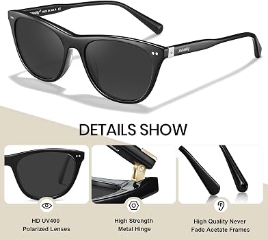 Polarized Cat Eye Sunglasses UV 400 Protection Acetate Frame Small Face Amazon.com: ZENOTTIC Cat Eye Sunglasses for Women Polarized  main image 3