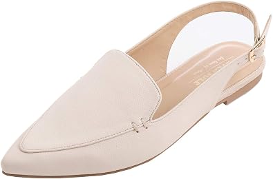 FEVERSOLE Pointed Toe Casual Slingback Flat Mules Womens Fashion Buckle Strap Slide Summer Slippers