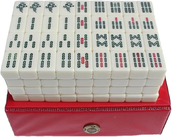 Jeu De Mahjong Chinois Miniature 144 Tuiles - Version Voyage, En Amine Dense, Pour Parties En Famille Ou Fêtes