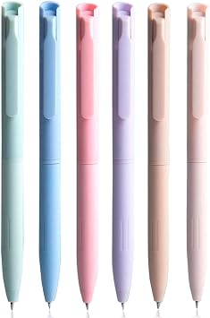 Gel Pens Colored, 6 PCS 0.5mm Retractable Gel Pens, Fast-drying Colored Ink Gel Pens, Silicone Cover Gel Pen for Comfortable Hand Feelings Retro, 6