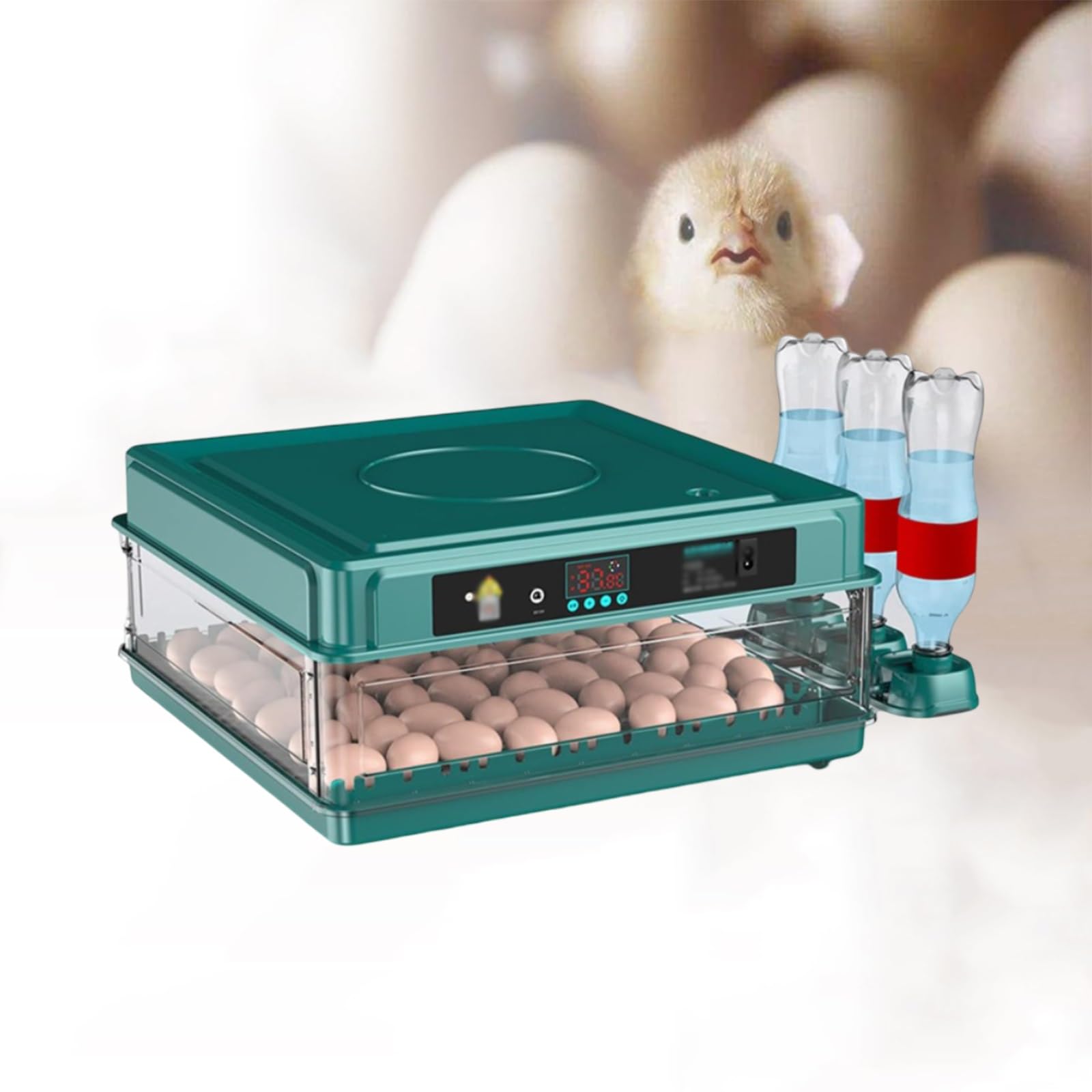 Incubatrici per Uova da Cova, Incubatrice per Uova con Indicatore di umidità, Specchiatore per Uova, Girauova Automatico, Incubatrice Automatica per Uova da Cova(9eggs)