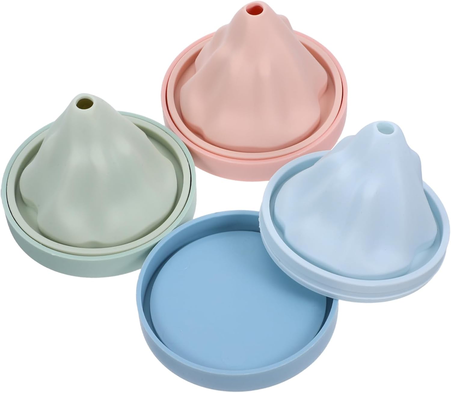 Alipis Snow Mountain Silicone Ice Cube Molds Non Stick Kitchenware Tray for Creative Cocktails and Beverages Blue Green Pink Reusable Iceberg Shape