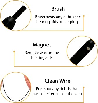 JEPELUS 4Pcs Hearing Aid Cleaning Kit, Hearing-aid Accessories Supplies