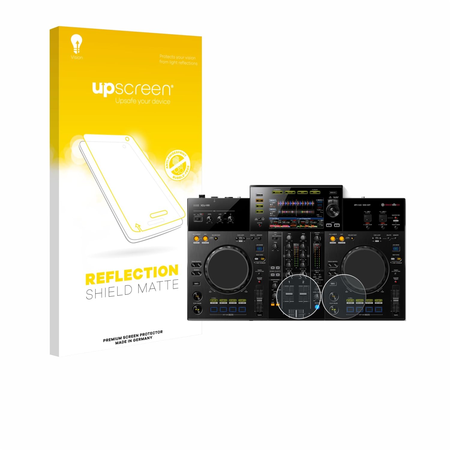 upscreen Anti-Glare Screen Protector Compatible with Pioneer XDJ -RR (Jog) – Protection Film Matte
