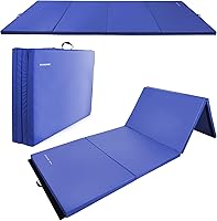 Fitvids 4'x8'x2" Folding Gymnastics Mat - Portable High-Density Workout Mat for Yoga, Pilates, Tumbling, MMA with Handles, Multiple Colors