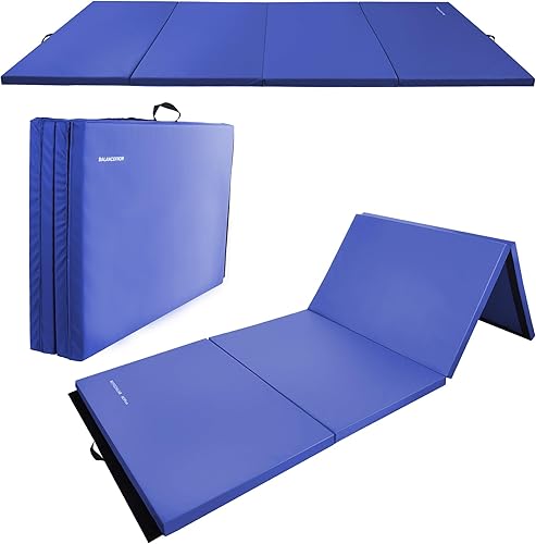Miniatura 11 de Fitvids Folding Exercise Gymnastics Mat 4'x​8'x2" Gym Workout Mat with Carrying Handles High-Density Portable Fitness Aerobics Mats for Home Gym