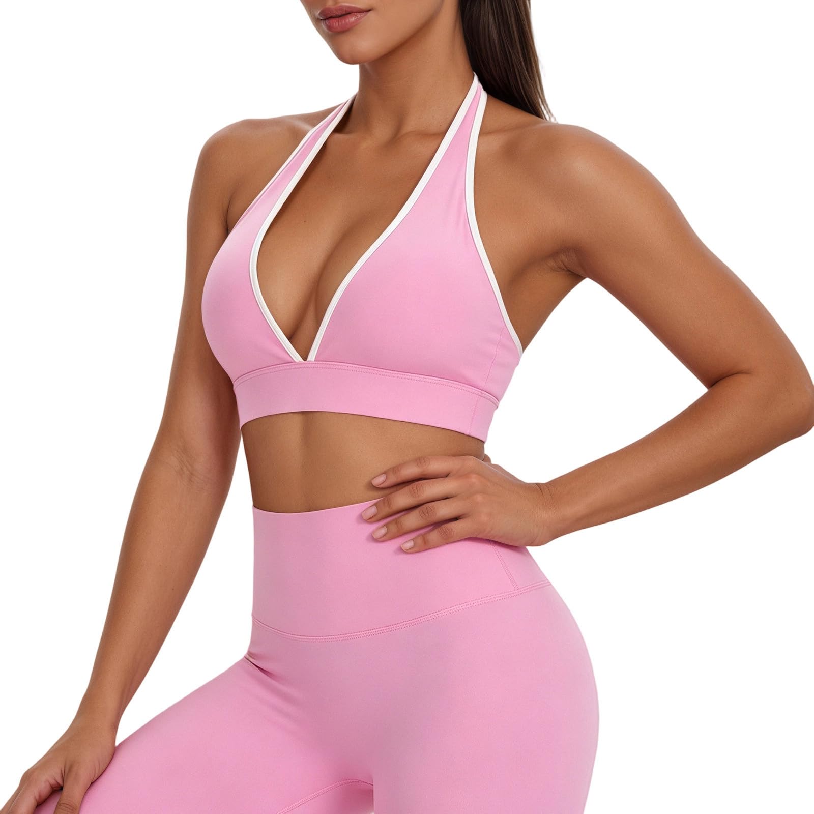 Top De Yoga Sin Costuras con Espalda Cruzada Y Tirantes Cruzados, Sujetador Incorporado, Azul Marino, M