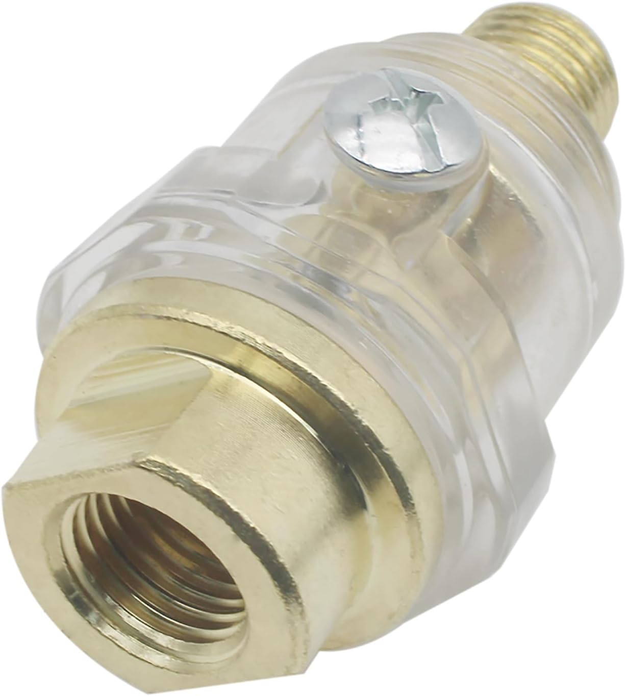 2 Pcs Automatic Mini In- Line Oiler 1/4" NPT Oil Lubricator for Air Compressor Pipe Pneumatic Tool