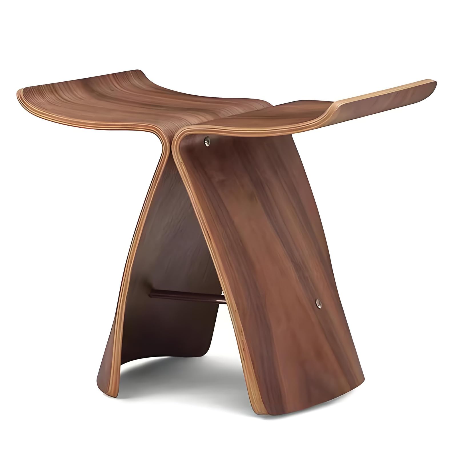 Tabouret en bois de 17" repose-pieds de forme irrégulière walnut
