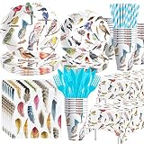 Xigejob Bird Party Decorations Tableware, Bird Birthday Party Supplies, Plate, Cup, Napkin, Tableclo