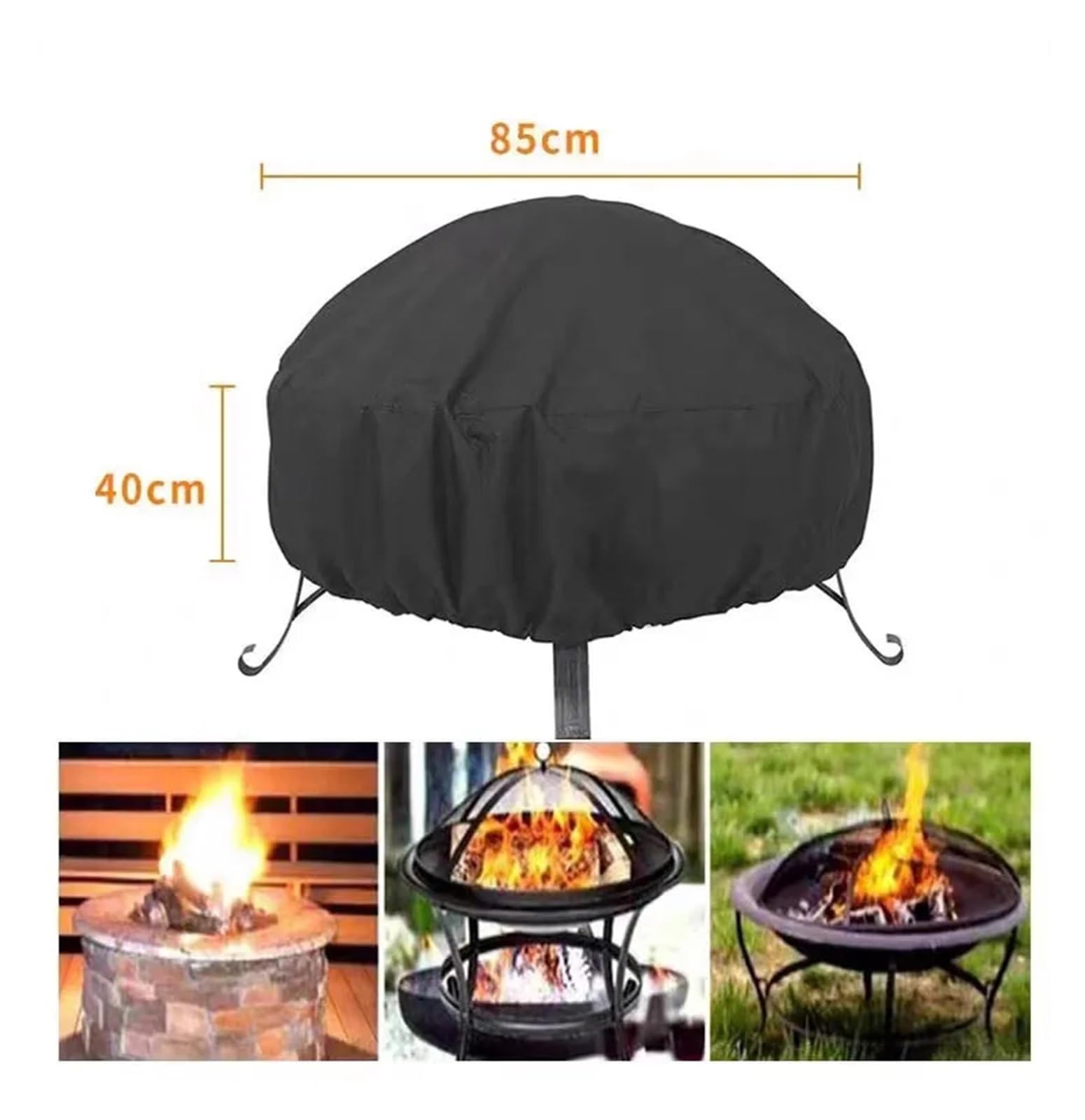 Copertura for barbecue da esterno, antipolvere e impermeabile for stufa a braciere rotonda Copertura Rotonda per Braciere