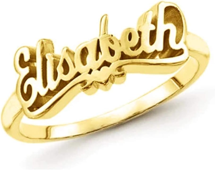LONAGO Personalized Name Ring Customized Nameplate Ring for Women Mem