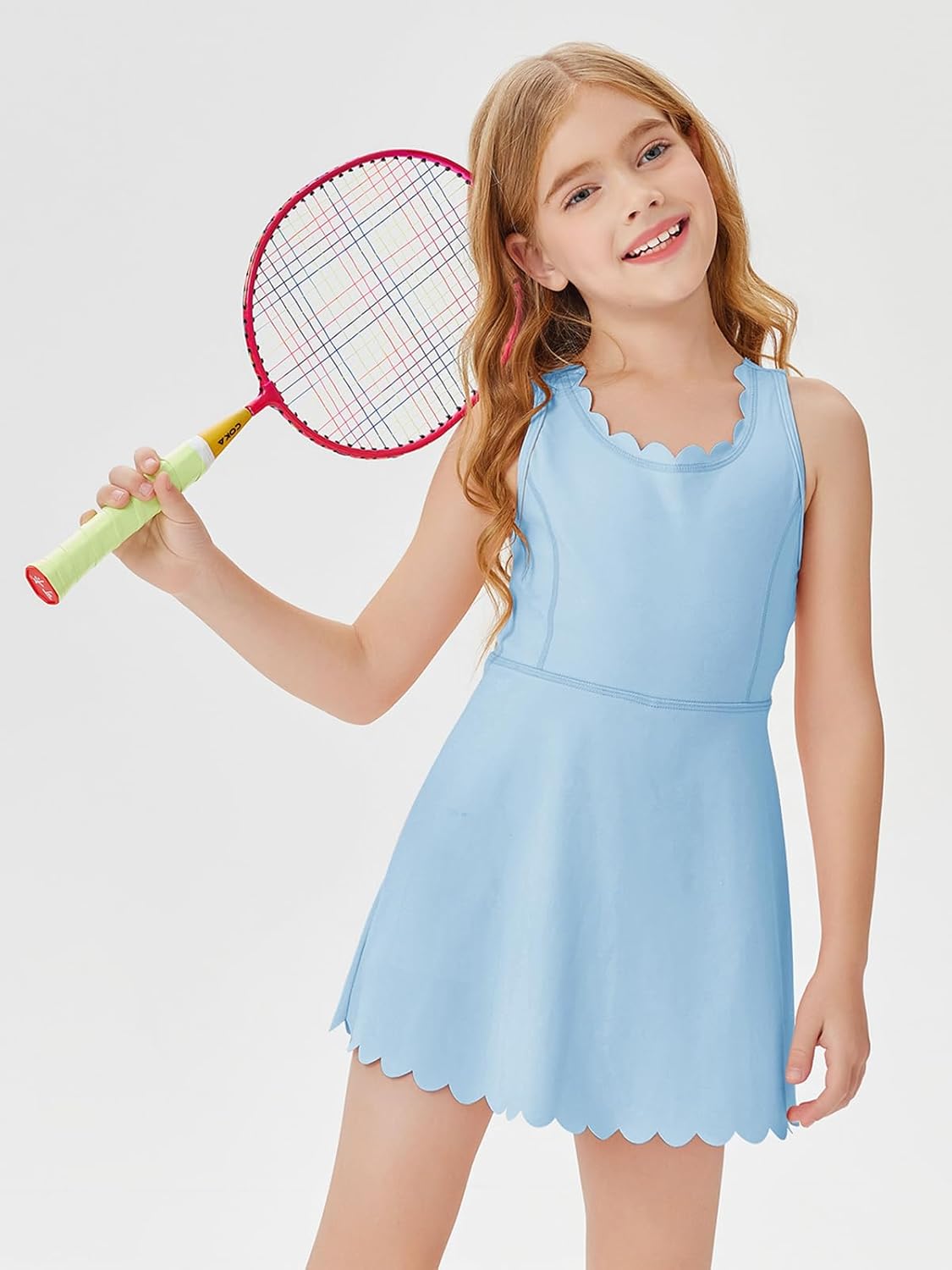 Batermoon Girls Athletic Tennis Dress with Shorts Kids Workout Exercise Golf Skirts Dresses with Pockets - Image 3