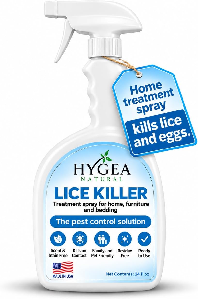 Hygea Natural Lice Killer Spray for Home & Furniture 24 oz | Unscented