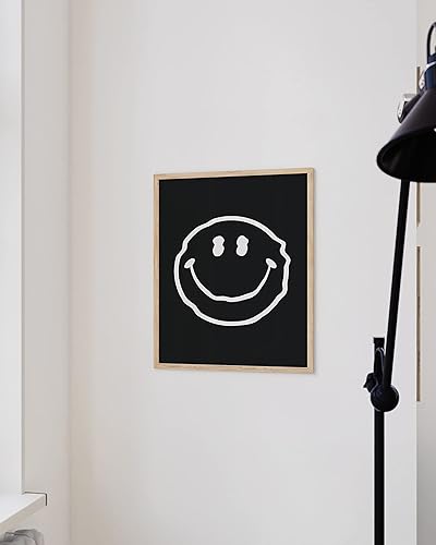 Miniatura 5 de HAUS AND HUES Arte de pared negro, arte de cara sonriente, póster en blanco y negro, imagen de cara sonriente, póster de cara sonriente, decoración