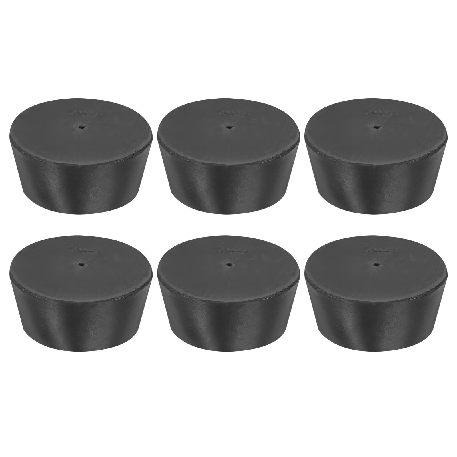 QUARKZMAN Bouchon Conique En Caoutchouc 75mm à 90mm Bouchons Solides Pour Tubes À Essai Avec Trou Noir Pour Laboratoire 6 Pièces