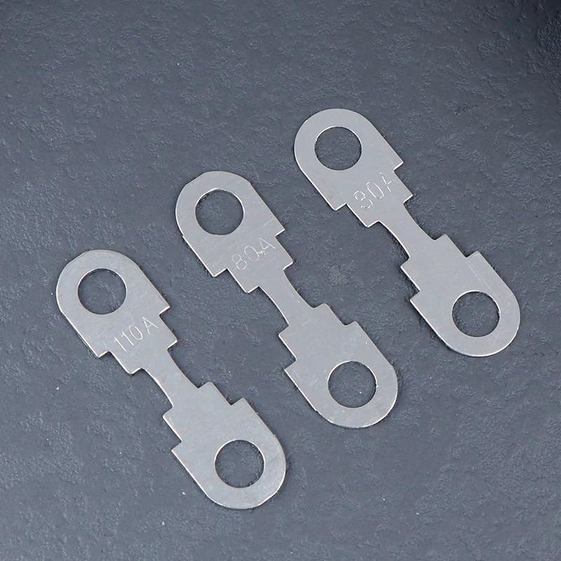 10 Piezas Fusibles Automotrices de Hoja Plana de Zinc 30A-150A 32VDC para Automóvil con Orificios Redondos miniatura 4