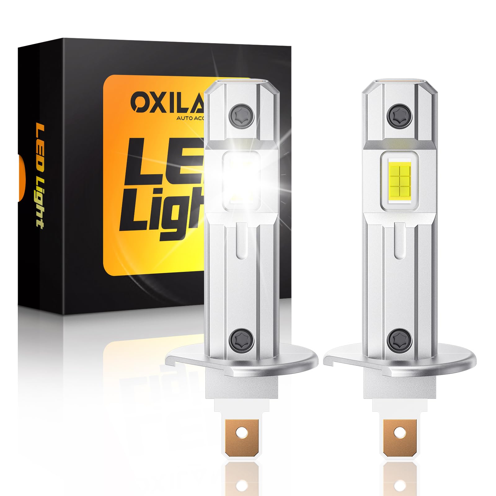 OXILAM H1/H1LL LED Bulbs 30000LM 6500K White Ultra-Bright, 5 Min Quick Install, 60000H Lifespan, No Flicker, 99% Compatibility