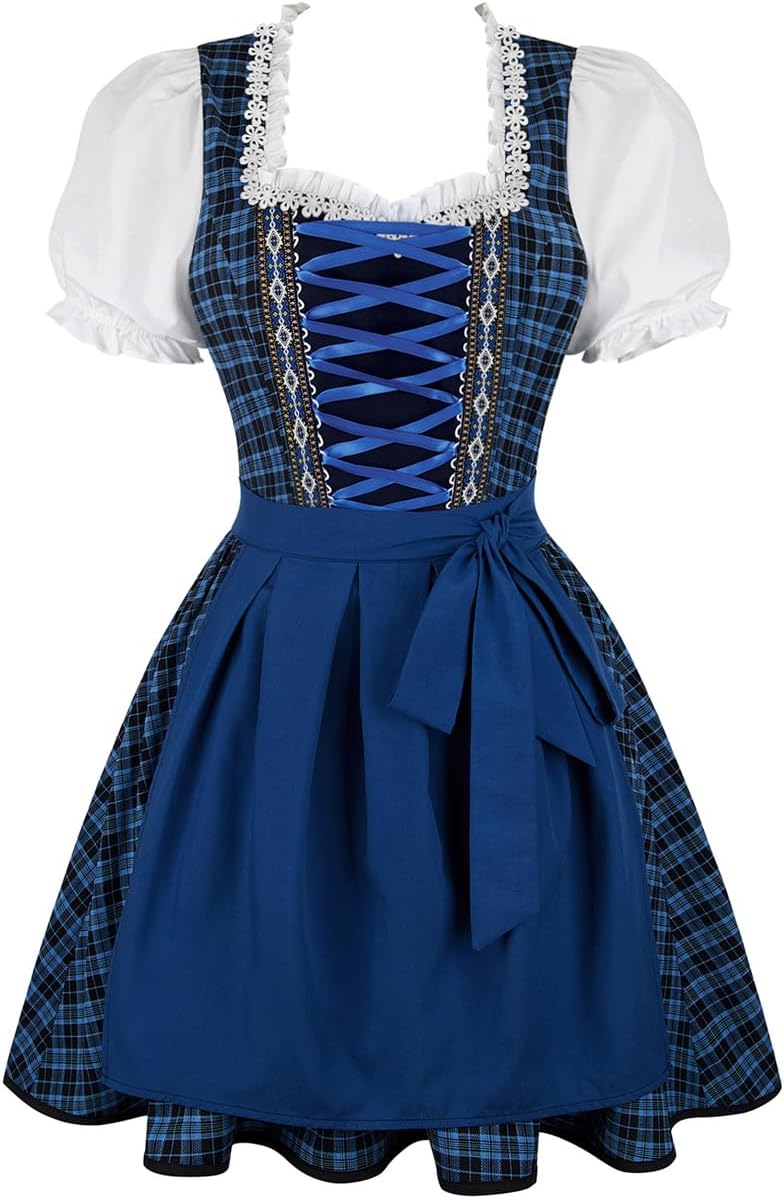 Lehauya Oktoberfest Outfits Women Dirndl: Bavarian Dress Carnival Festival Beer Costume for Themed Party Aged 30-40