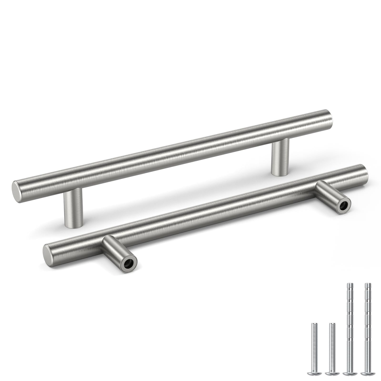 goldenwarm LS201BSS160 15 tiradores de acero inoxidable, distancia entre orificios, 160 mm, tiradores de barra para armario, cajones, puertas y cocina