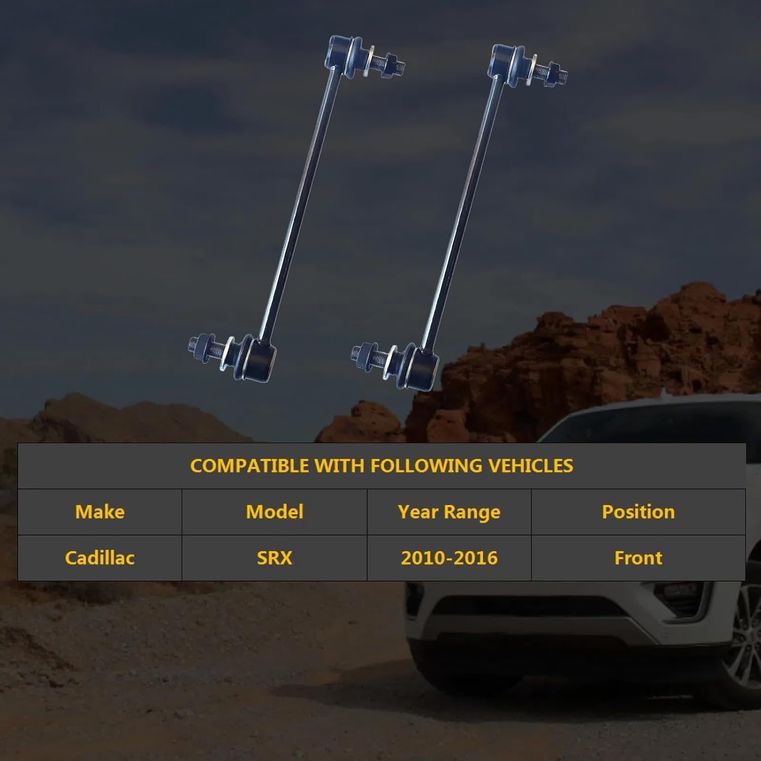 Front Sway Bar Link Kit 2pc K750414, Front Stabilizer Bar End Links for Cadillac SRX 2010 2011 2012 2013 2014 2015 2016, Suspension Stabilizer Bar Link