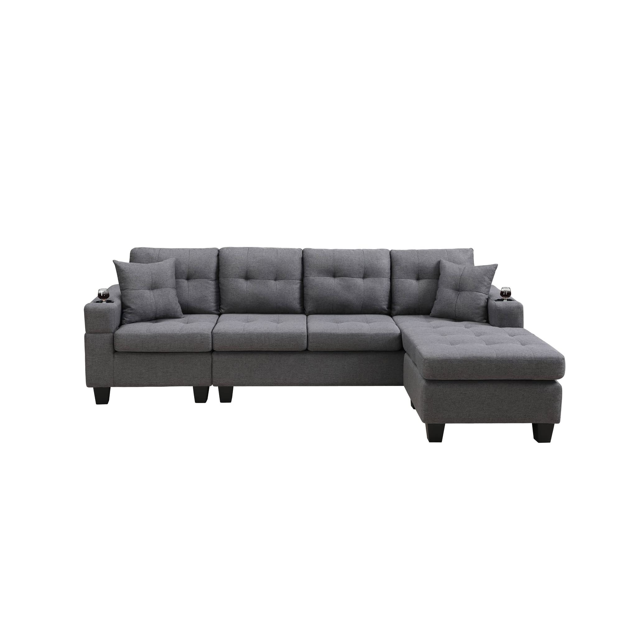 Overstock Comfortable and Relaxing Sofa,Interchangeable Left and Right Grey BOX 2 of 3 ONLY