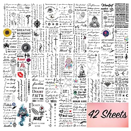 IMPRESSED Realistic Temporary Tattoos - Inspirational Affirmation Words