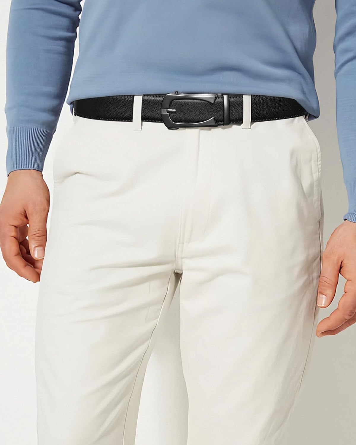 BOSTANTEN Belt Men Leather Reversible Belts for Men 1 3/8" for Casual Golf Dress Pants, Two-in-One Belt Gift - Image 2