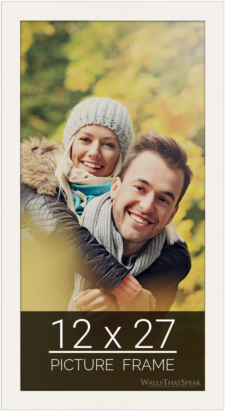wallsthatspeak 12x27 white Picture Frame for Puzzles Posters Photos or Artwork