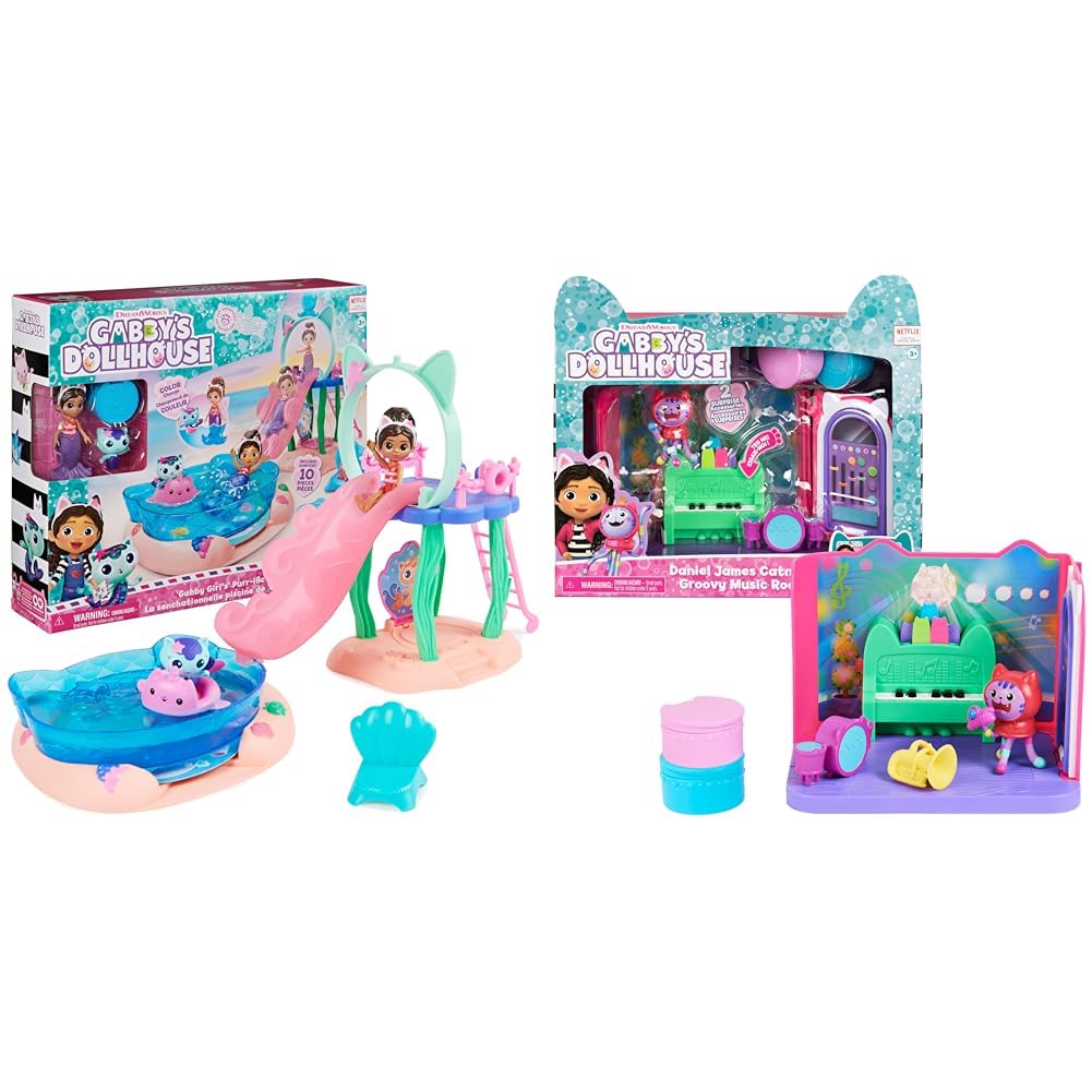 La Maison des Chats de Gabby – piscine avec toboggan et queues changeant de couleur La Maison des Chats de Gabby – piscine avec toboggan et queues changeant de couleur