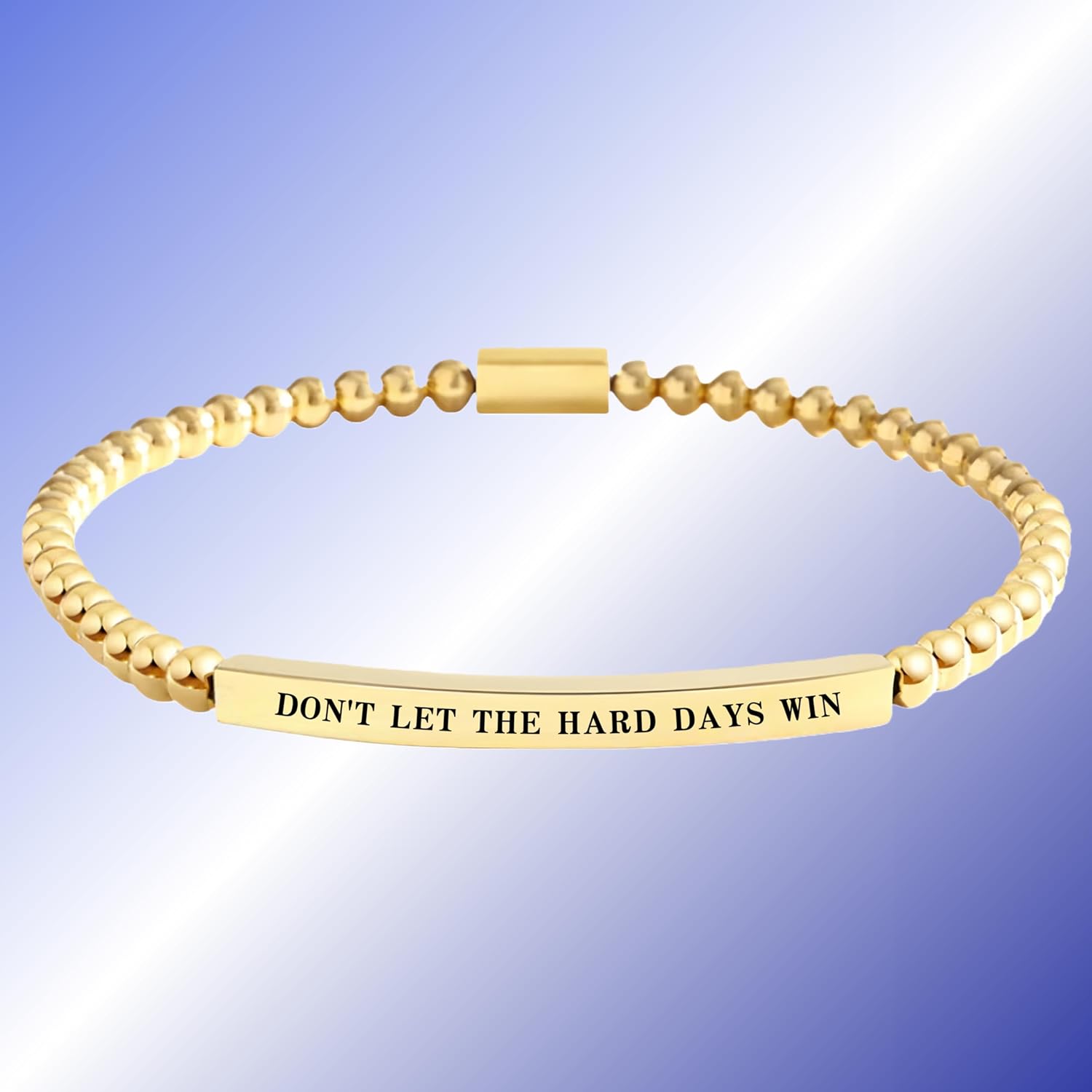 Dont Let The Hard Days Win Bracelet, Gift Card Motivational Stainless Steel Tube Adjustable Beads To My Daughter Son Best Friend For Women Man Jewelry - Image 6