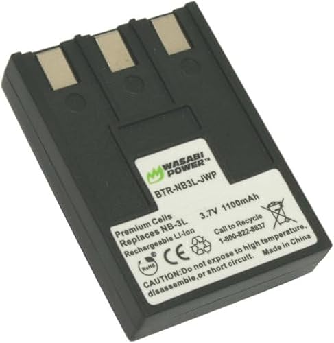 Wasabi Power Batería NB-3L para Canon PowerShot SD10, SD20, SD100, SD110, SD500, SD550