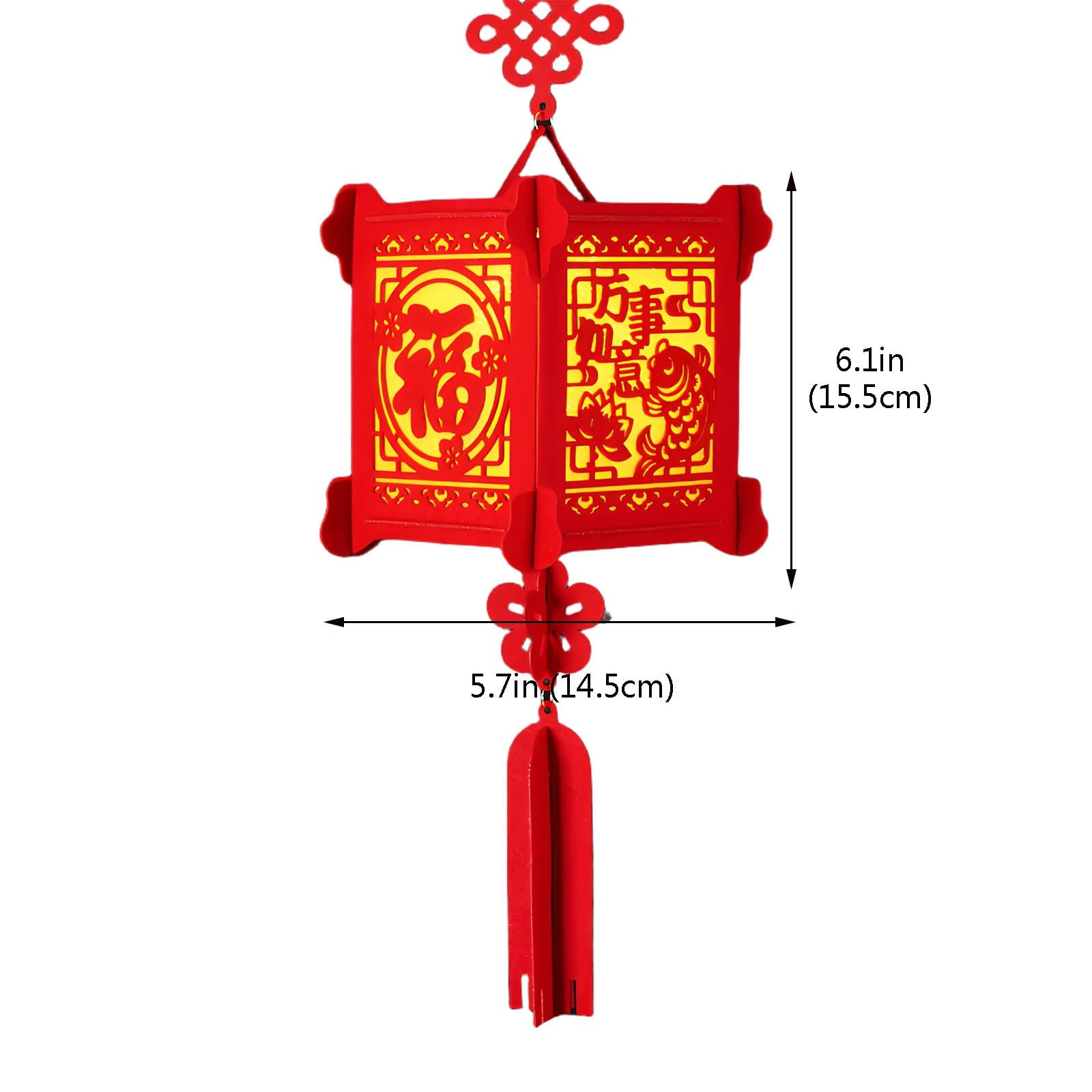 Czerwone papierowe lampiony Okrągły chiński lampion z czerwonego materiału, rok 9 cali