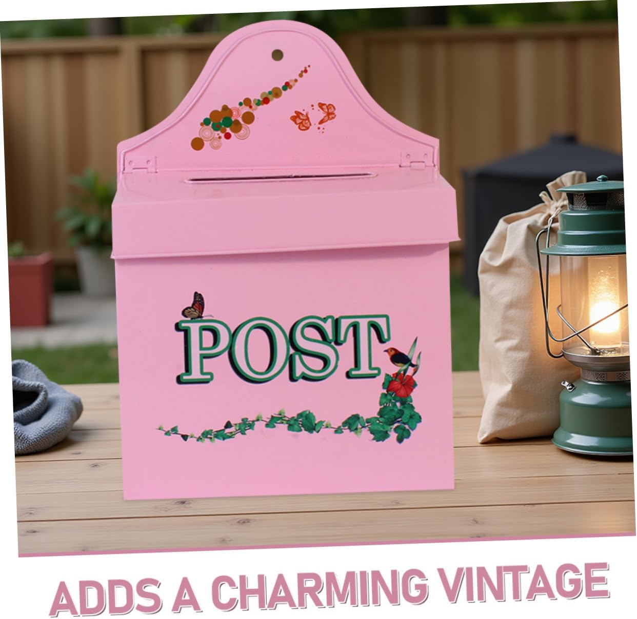 POPETPOP Vintage Wall-Mount Mailbox for House Metal Rustic Farmhouse Decor with Weatherproof Finish Dual-Function Design for Letters and Larger Items Indoor Outdoor Use